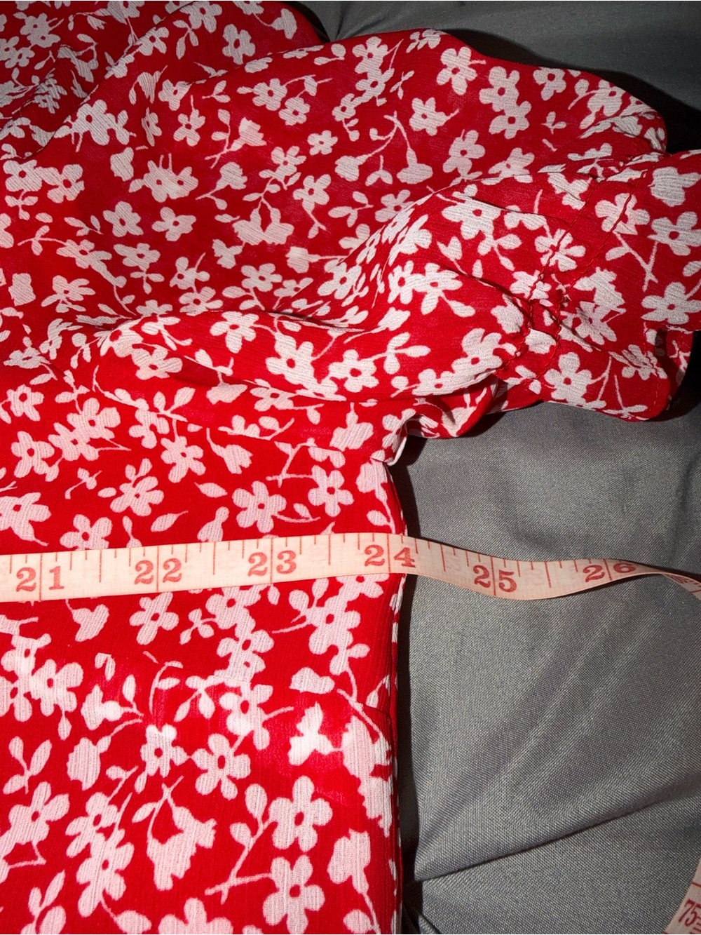 J. Crew Red Floral V-Neck Blouse. EUC - Picture 6 of 6